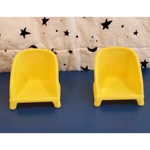 Vintage Doll House Chairs 2x2x1.5 Inches Collectible Replacement Toys Flaws